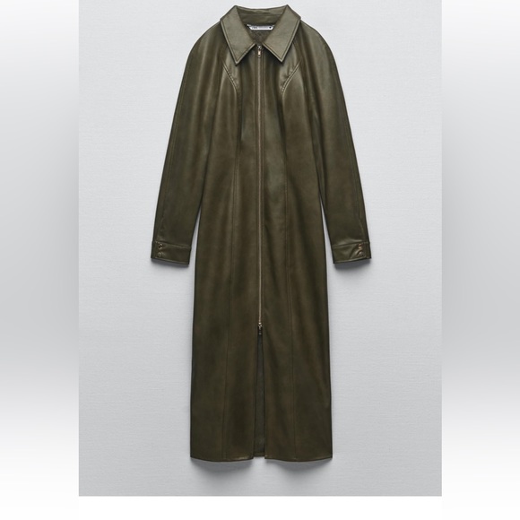 ZARA BLOGGERS FAV FITTED FAUX LEATHER DRESS - Picture 7 of 11